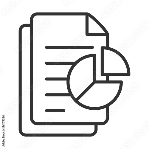 Report Icon Outline Style. Vector Illustration Design