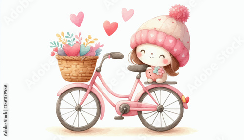 girl with bicycle