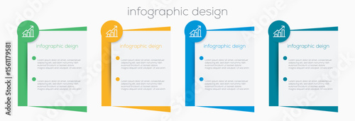 Business minimal Infographics template. 4 steps timeline with options and marketing icons. Can be used for info graphics, flow charts, presentations, web sites, banners, label template with icons. 
