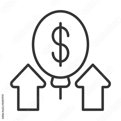 Inflation Icon Outline Style. Vector Illustration Design