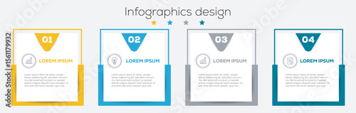 infographic design presentation business infographic template with 4 options. infographic design elements and numbers options. Business concept with 4 steps.