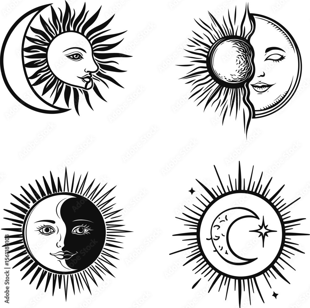 Fototapeta premium sun and moon