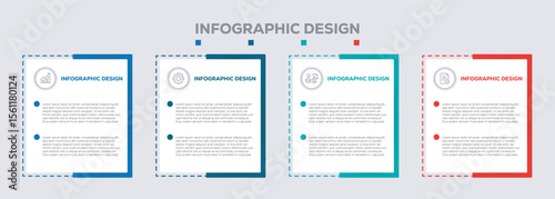 infographic design presentation business infographic template with 4 options. infographic design elements and numbers options. Business concept with 4 steps.