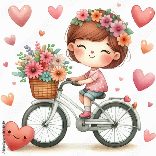 girl with bicycle