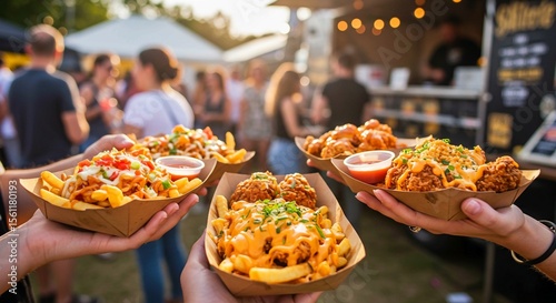 thai dessert in the temple, Delicious food truck feast urban street culinary experience vibrant environment close-up view food and flavor exploration