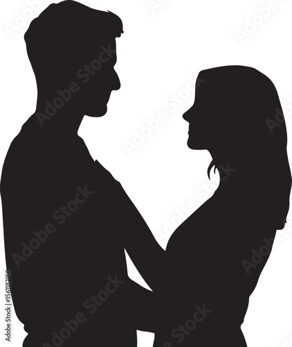 Romantic embrace of a couple in silhouette a timeless symbol of love and affection