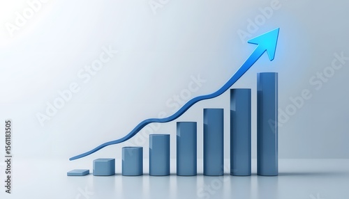 Free Download 3d rendered business graph with rising up arrow - GFXLoad