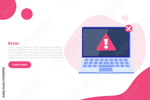 Concept operating system warning error. Vector illustration