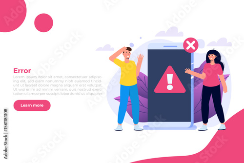 Concept operating system warning error. Vector illustration
