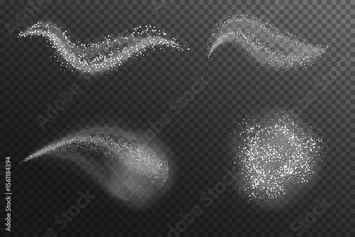 Realistic snow splash. vector illustration design element for Christmas.