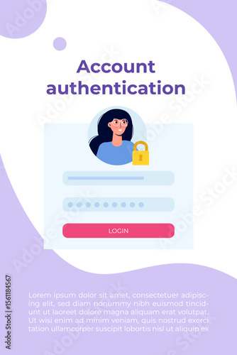 Online registration and sign up, Account authentication concept. Vector UI illustration.