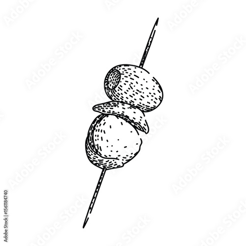fingerfood canape sketch hand drawn vector