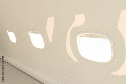 Windows of modern airplane