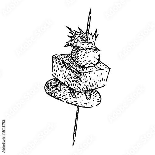 savory canape sketch hand drawn vector