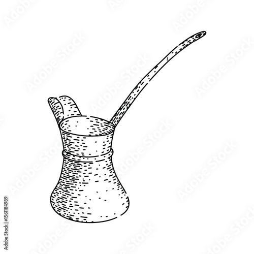 aroma cezve turkish coffee sketch hand drawn black