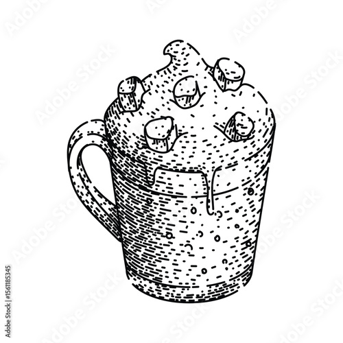 espresso coffee glass sketch hand drawn black