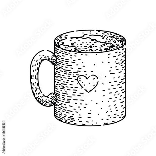 personalized coffee mug sketch hand drawn vector