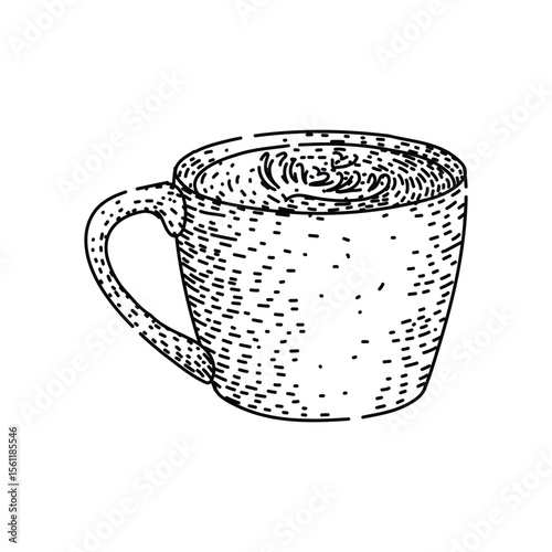ceramic coffee mug sketch hand drawn vector