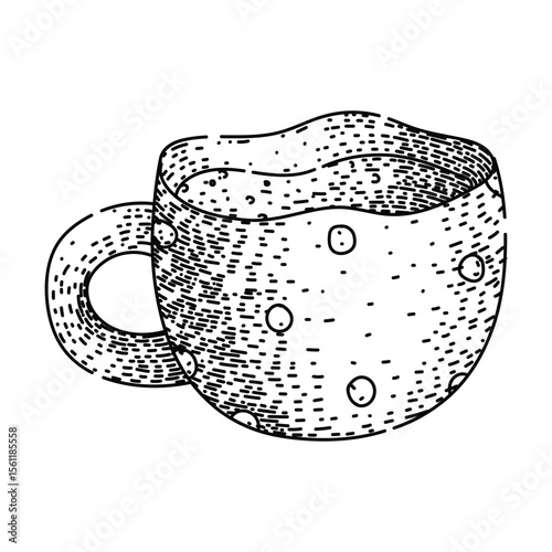 custom coffee mug sketch hand drawn vector