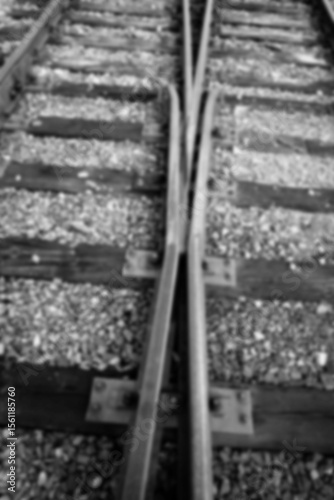 High angle view of old railway tracks