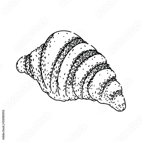 delicious croissant sketch hand drawn vector