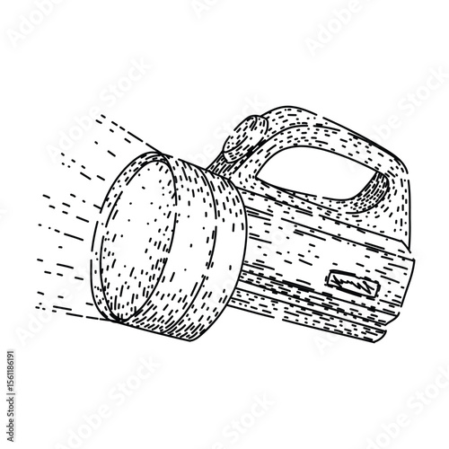 classic flashlight sketch hand drawn black