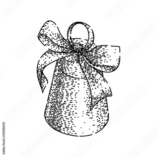 chime gold bell sketch hand drawn vector