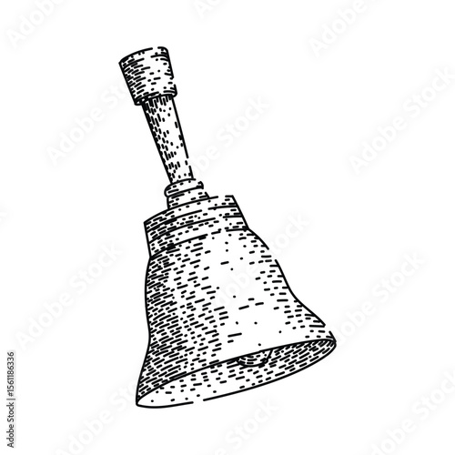 sound gold bell sketch hand drawn vector