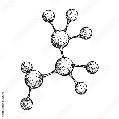 bonding molecule atom sketch hand drawn vector