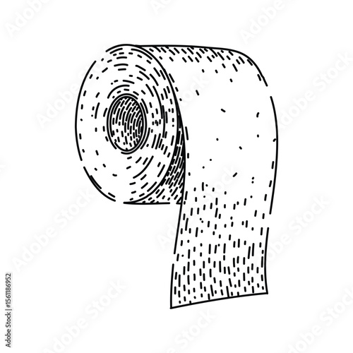 hygiene toilet paper roll sketch hand drawn vector