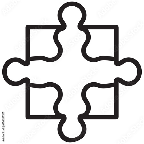 Simple Puzzle Piece Outline Vector