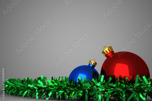 Christmas baubles and tinsel