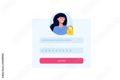 Online registration and sign up, Account authentication concept. Vector UI illustration.