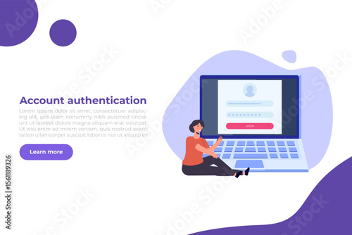Online registration and sign up, Account authentication concept. Vector UI illustration.