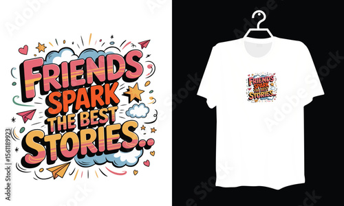 Colorful friends spark the best stories illustration for design inspiration