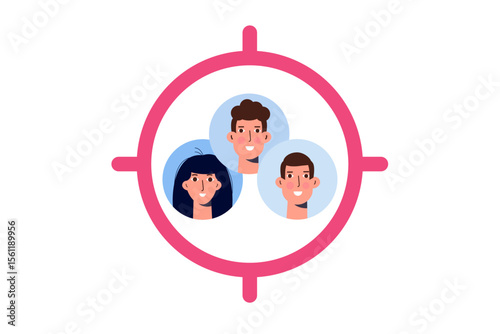 Audience target,  customer attraction concept. Vector illustration