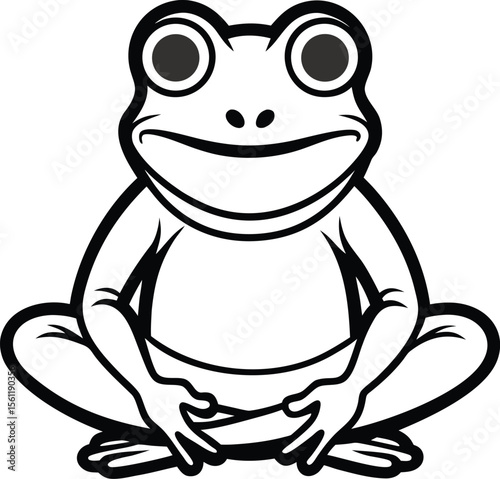  frog sitting cross legged in meditation pose bla.eps
