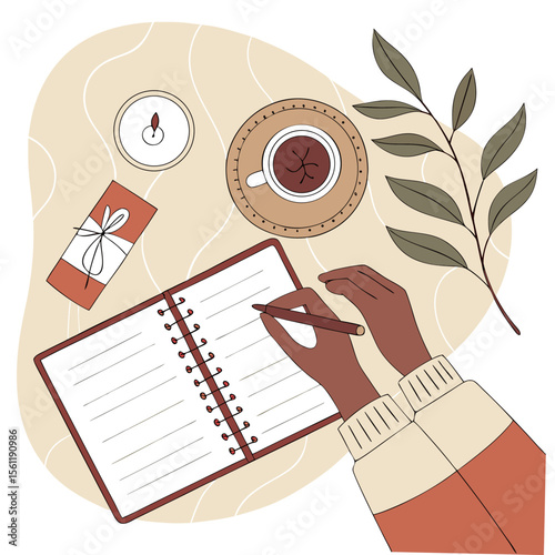 Illustration of a person climbing a ladder towards success with self awareness steps shown on the side