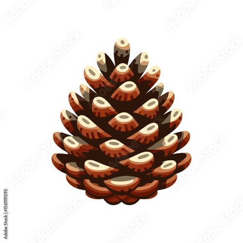 This image is a detailed illustration of a pinecone. Websites and blogs can use this image for content related to nature, forests, autumn, winter, or holiday themes.

