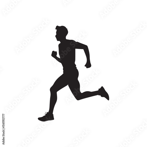 Silhouette of Man Practicing Kickboxing Vector