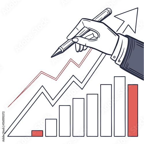 Illustration of a web page with charts, graphs, and a checklist on an angled screen view showing data