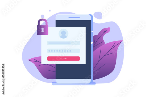 Online registration and sign up, Account authentication concept. Vector UI illustration.