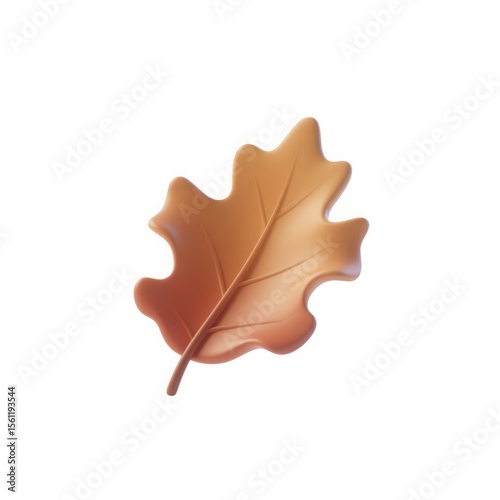 Autumn Oak Leaf: A single brown oak leaf, its veins delicately rendered, a harbinger of fall's arrival in a simple elegance.