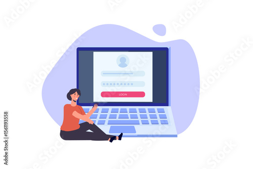 Online registration and sign up, Account authentication concept. Vector UI illustration.
