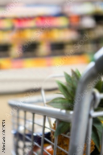 Pineapple in shopping cart