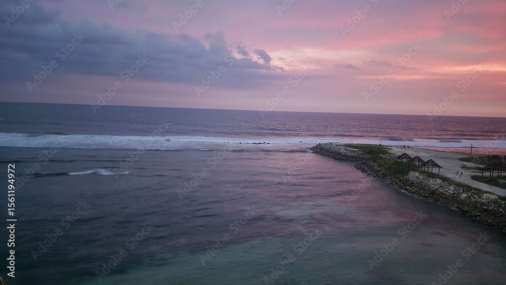 Fototapeta premium sunset on the beach at bali
