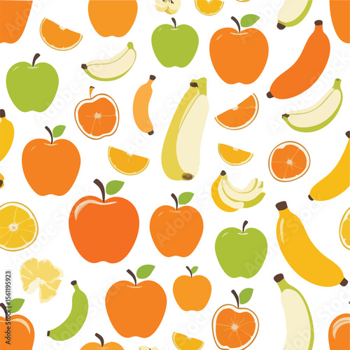 Fresh Fruit Mix Seamless Pattern