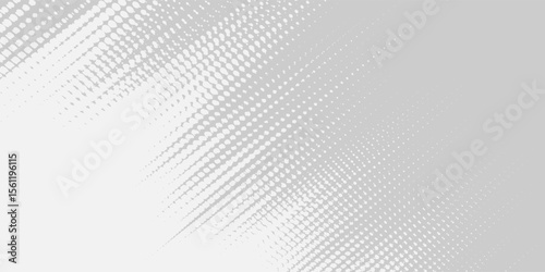 Abstract diagonal halftone stripe background in light gray and white. Dynamic comic-style dotted texture with a modern, clean, and slightly grunge look. Great for pop art, retro designs,