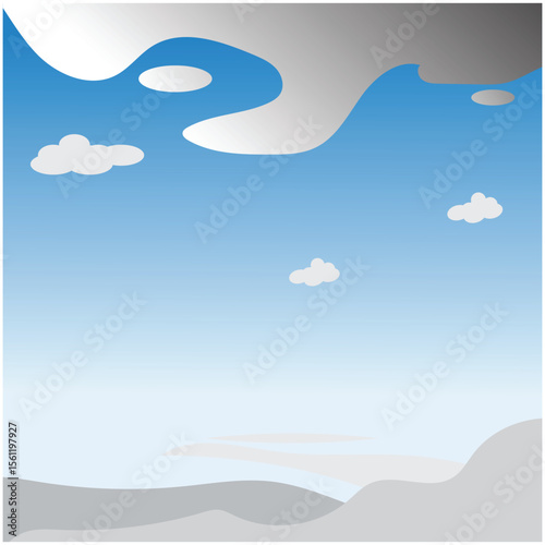 Blue sky illustration vector and design