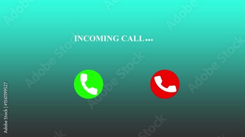 Mobile phone dial incoming call screen caller screen isolated on white screen animated Accept and Decline Option